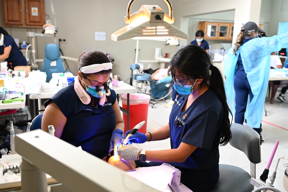 Palmira Testa, Board Member, working at the Smile Again brigade in Guaimaca