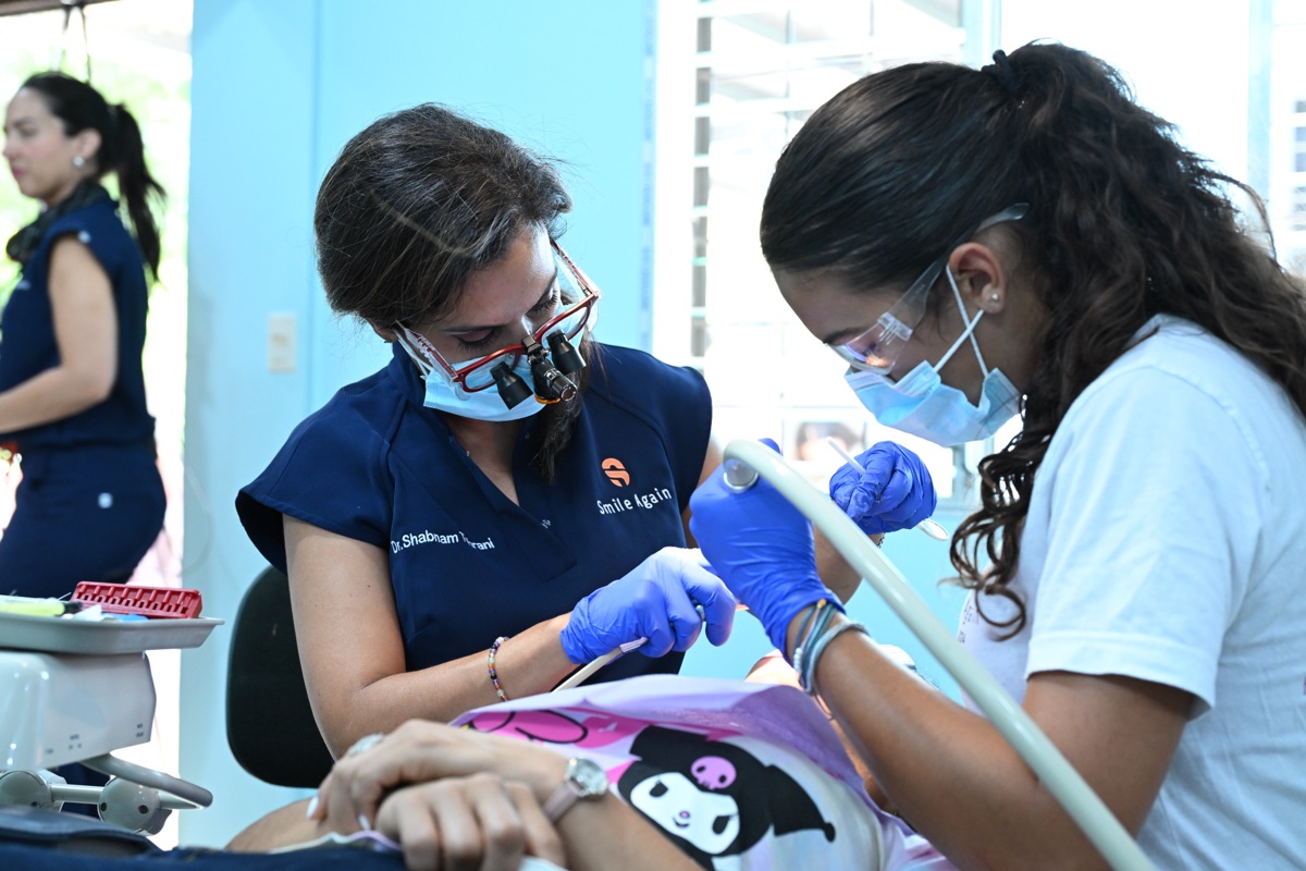 Shabnam Tehrani, Board Member, working at the Smile Again brigade in Guaimaca